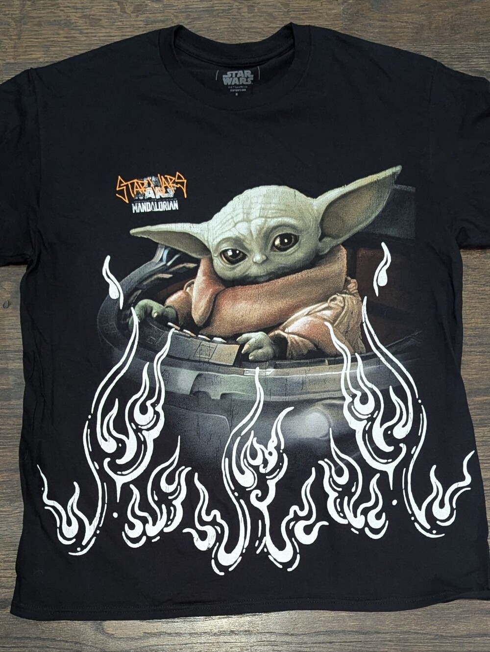 New Star Wars The Mandalorian Grogu Baby Yoda Graphic T Shirt Men's Large